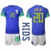 Maillot de foot Brésil Vinicius Junior #20 Extérieur vêtements enfant Monde 2022 Manches Courtes (+ pantalon court)
